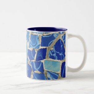 Tasse 2 Couleurs Mosaïques de Gaudi avec un contact d'huile