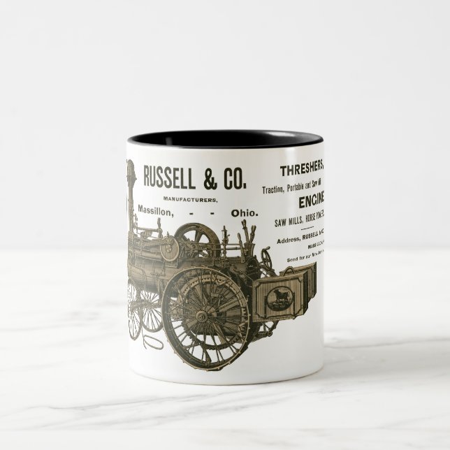 Tasse 2 Couleurs Moteur de traction à vapeur Tracteur de ferme Agri (Centre)