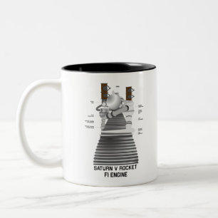 Tasse 2 Couleurs Moteur Saturn V Rocket F-1