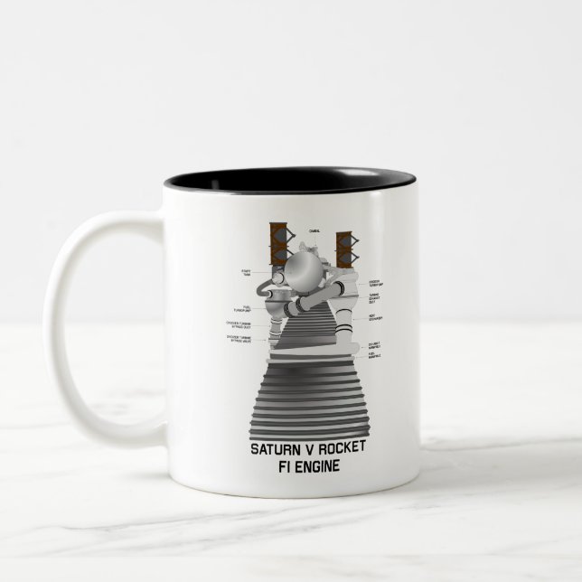 Tasse 2 Couleurs Moteur Saturn V Rocket F-1 (Gauche)