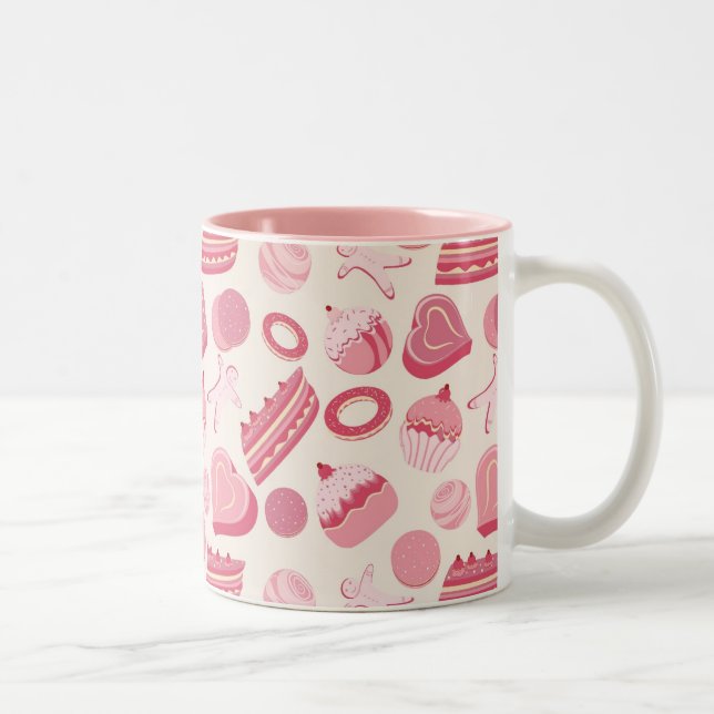 Tasse 2 Couleurs Motif 2 de chocolat et de pâtisseries (Droit)