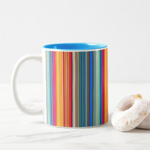 Tasse 2 Couleurs Motif à bandes multiples