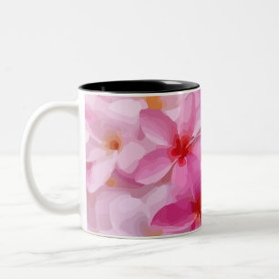 Tasse 2 Couleurs Motif à fleurs rose Plumeria