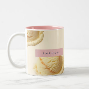 Tasse 2 Couleurs Motif à la crème glacée vanille personnalisée
