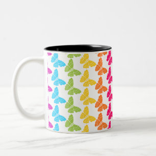 Tasse 2 Couleurs Motif à papillon arc-en-ciel coloré mignon
