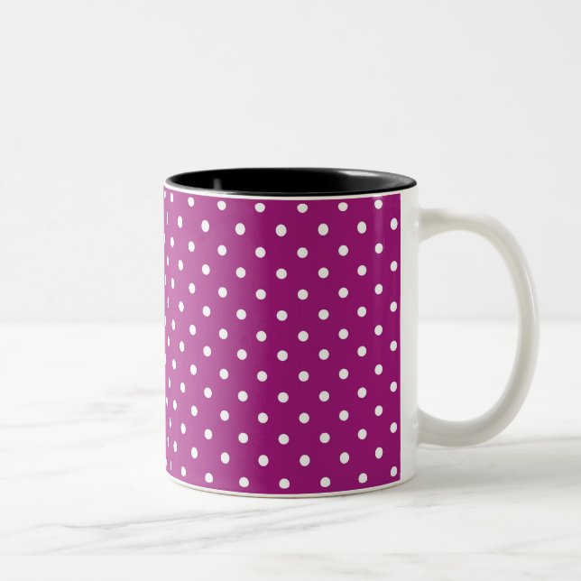 Tasse 2 Couleurs Motif à pois violets (Droit)