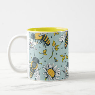 Tasse 2 Couleurs Motif Abeilles en Abondance de Miel