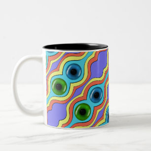 Tasse 2 Couleurs Motif abstrait coloré sans couture dessiné à la ma