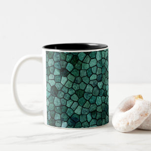Tasse 2 Couleurs Motif abstrait de texture de croûte de mosaïque oc