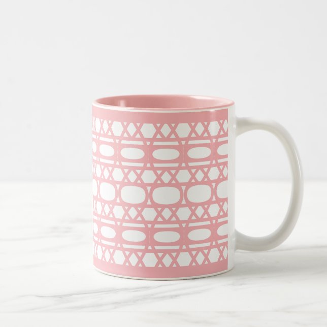 Tasse 2 Couleurs Motif Abstrait Rose Élégant (Droit)