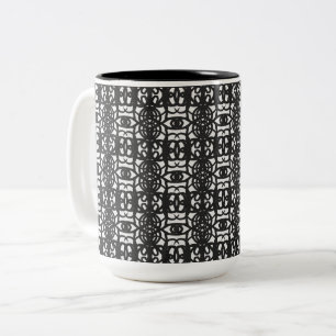 Tasse 2 Couleurs Motif abstrait unique noir et blanc