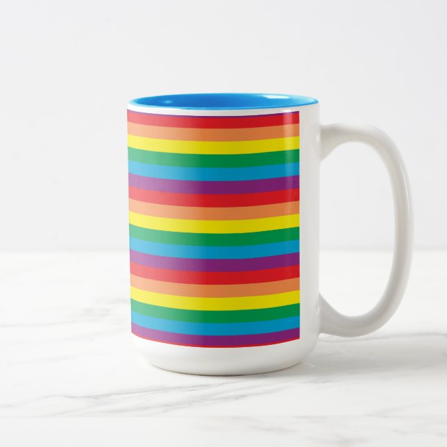 Tasse 2 Couleurs Motif arc-en-ciel simple (Droit)
