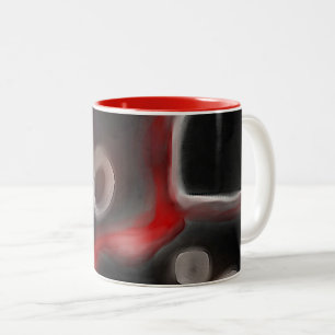 Tasse 2 Couleurs Motif artériel : Noir, Blanc et Rouge Abstrait