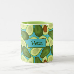 Tasse 2 Couleurs motif Avocados ajoutez votre nom