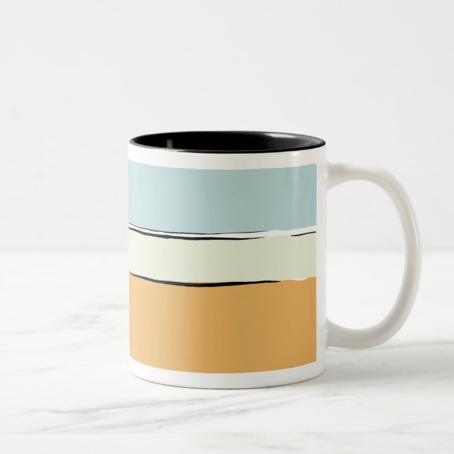 Tasse 2 Couleurs Motif Bandes de couleurs (Droit)