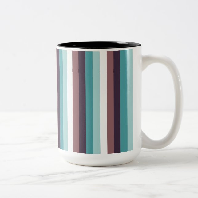 Tasse 2 Couleurs Motif blanc chic et moderne de rayures de brun (Droit)