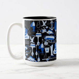Tasse 2 Couleurs Motif bleu de pêche