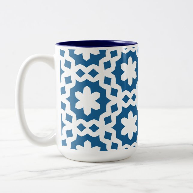 Tasse 2 Couleurs Motif bleu et blanc (Gauche)