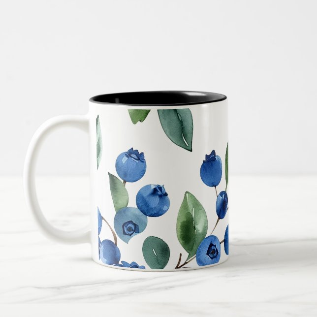Tasse 2 Couleurs Motif Blueberry (Gauche)