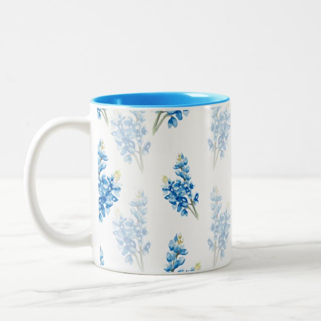 Tasse 2 Couleurs Motif Bluebonnet (Gauche)