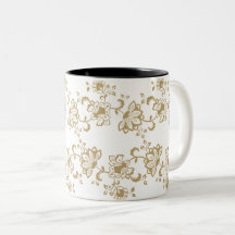 Motif botanique floral doré élégant