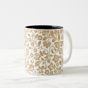 Tasse 2 Couleurs Motif botanique floral vintage