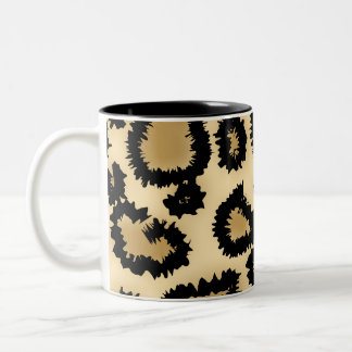 Tasse 2 Couleurs Motif, brun et noir d'empreinte de léopard