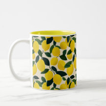 Motif citrons jaunes Agrumes Méditerranée