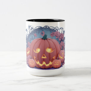 Tasse 2 Couleurs motif citrouille halloween