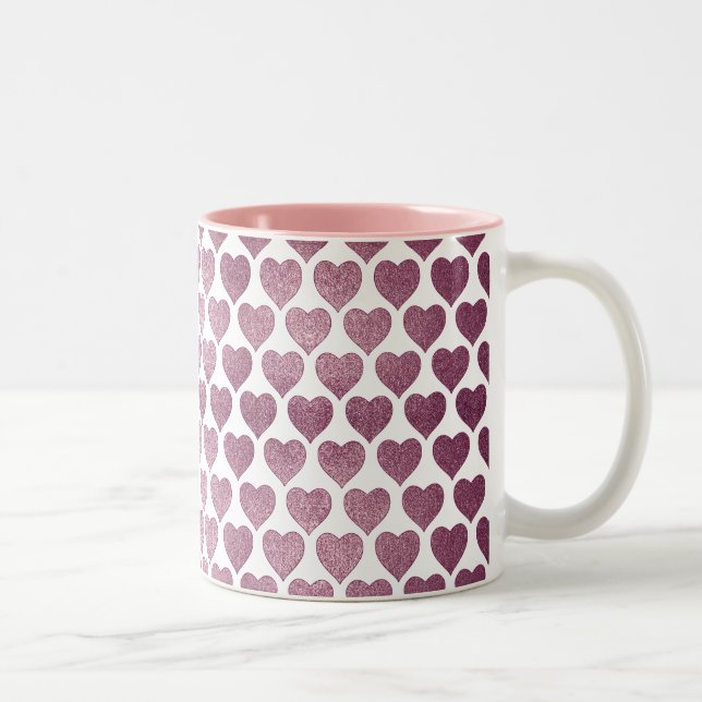 Tasse 2 Couleurs Motif cœurs (Droit)
