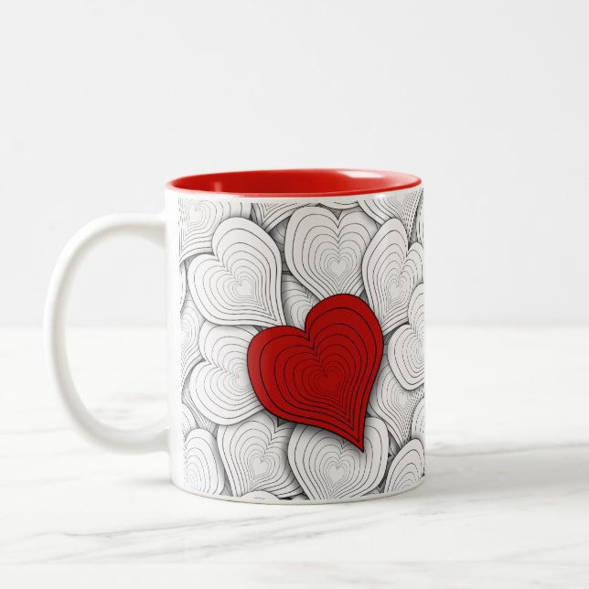 Tasse 2 Couleurs Motif Coeurs d'oignon (Gauche)