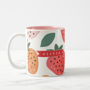 Tasse 2 Couleurs Motif Coloré Personnalisé de Fraise d'Été