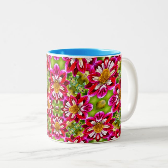 Tasse 2 Couleurs Motif coloré Zinnia (Devant droit)