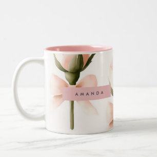 Tasse 2 Couleurs Motif Coquette Personnalisé Rouge à Joues Rose & R