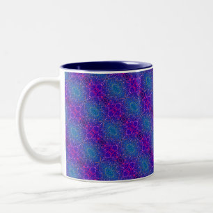 Tasse 2 Couleurs Motif damassé cosmique abstrait