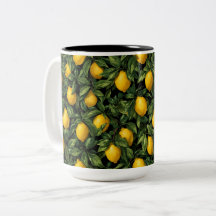 Motif d'arbre d'agrumes citron vibrant
