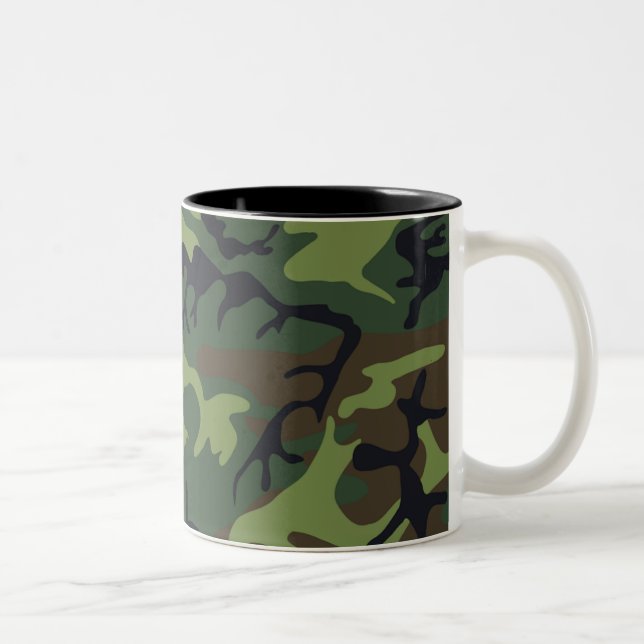 Tasse 2 Couleurs Motif de camouflage vert (Droit)