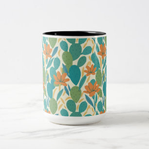 Tasse 2 Couleurs Motif de carreaux botaniques d'Arizona