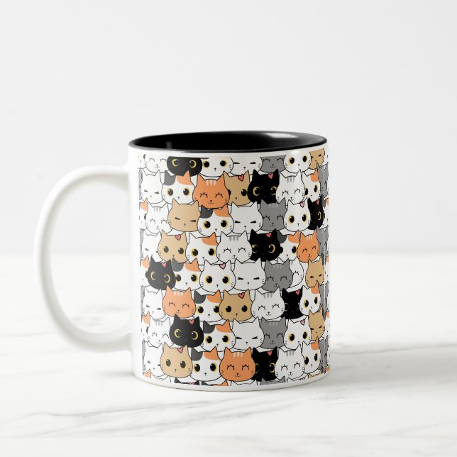Tasse 2 Couleurs Motif de chat mignon (Gauche)