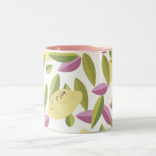 Tasse 2 Couleurs Motif de citron de style vintage