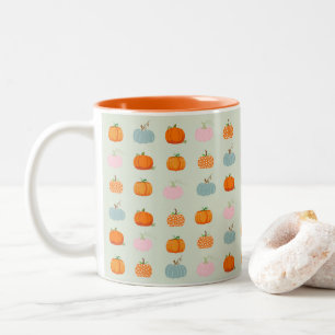 Tasse 2 Couleurs Motif de citrouilles multicolores