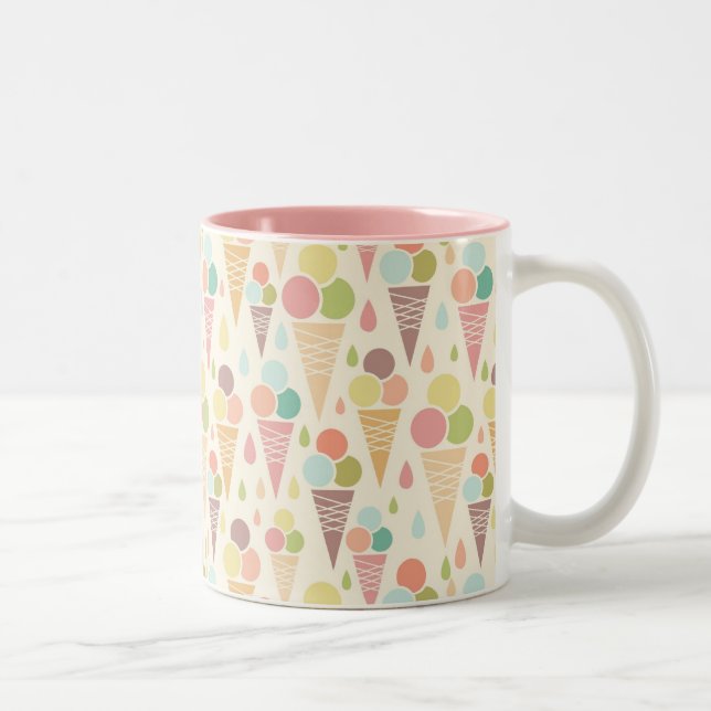 Tasse 2 Couleurs Motif de cornets de crème glacée (Droit)