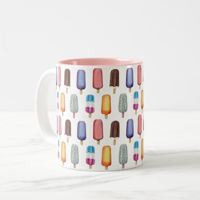 Tasse 2 Couleurs Motif de crème glacée (Devant gauche)
