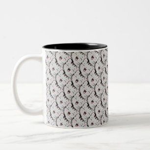 Tasse 2 Couleurs Motif de dessin animé pour chat gris mignon