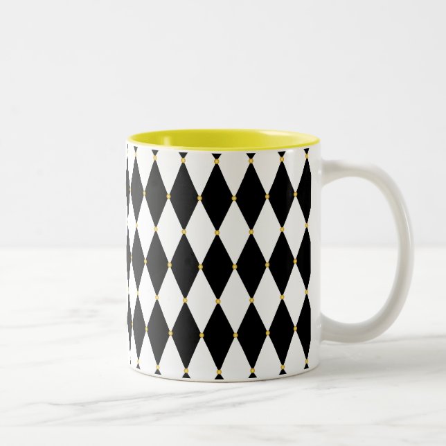 Tasse 2 Couleurs Motif de diamant de harlequin (Droit)