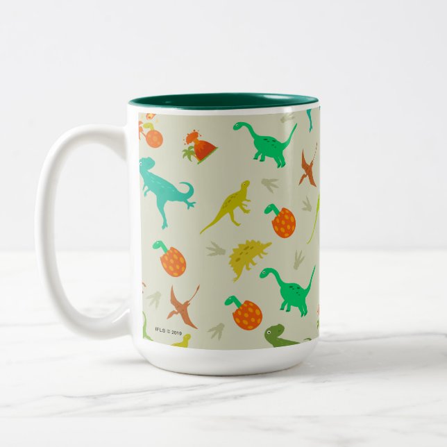 Tasse 2 Couleurs Motif de dinosaures (Gauche)