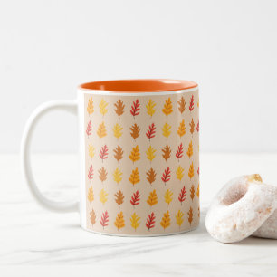 Tasse 2 Couleurs Motif de feuilles de chêne