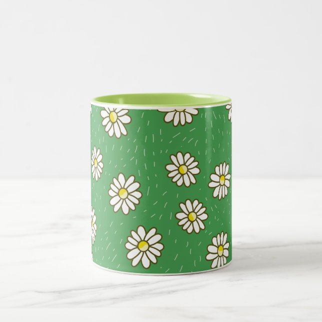 Tasse 2 Couleurs Motif de fleur de marguerite (Centre)