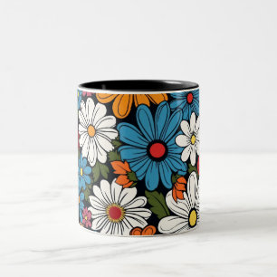 Tasse 2 Couleurs Motif de fleur marguerite