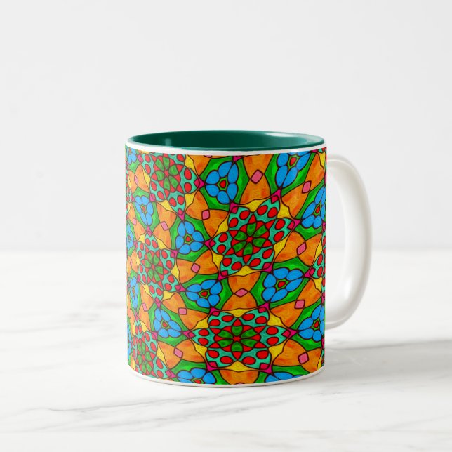 Tasse 2 Couleurs Motif de fleurs esthétiques (Devant droit)